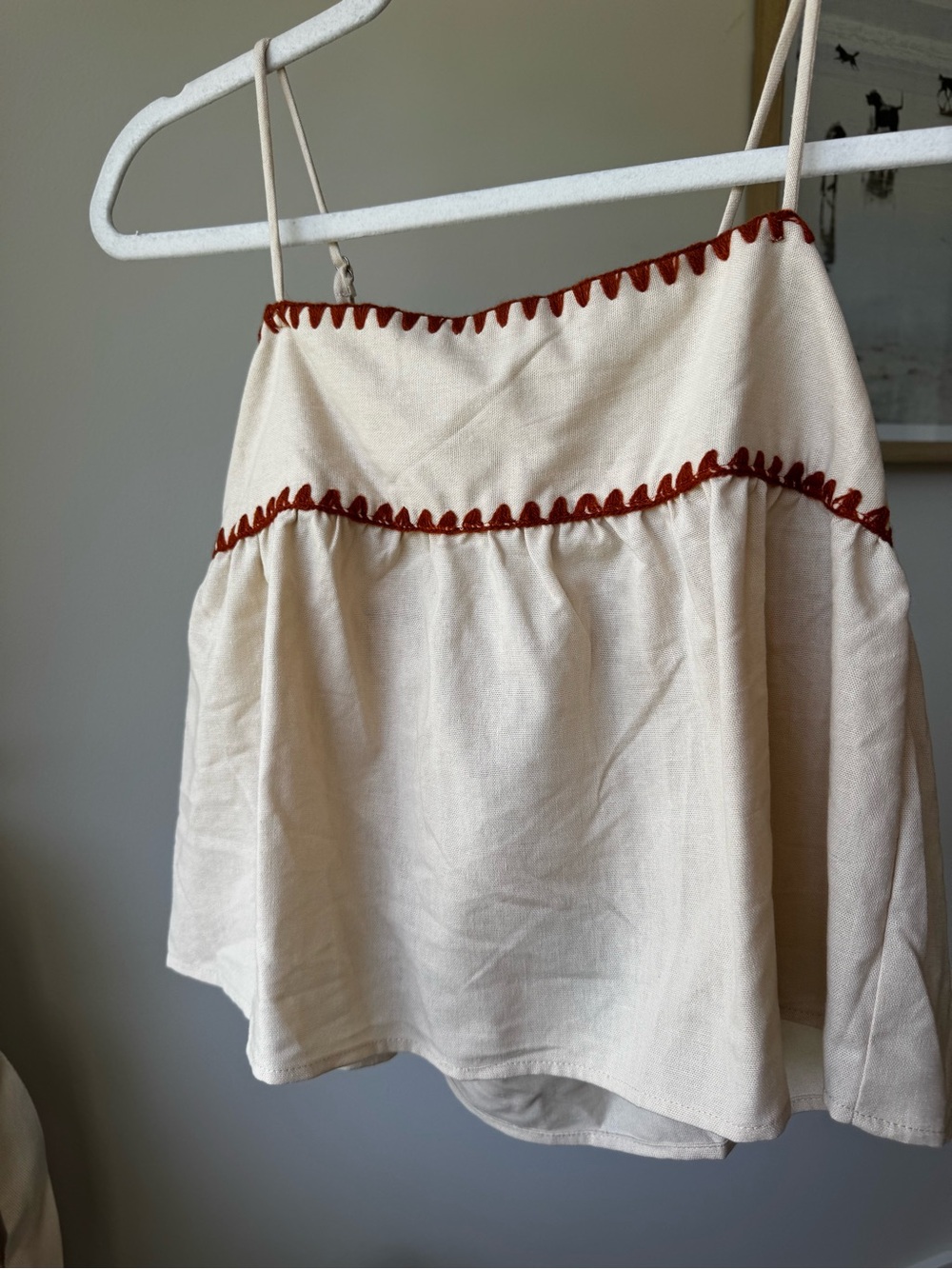 En Saison Cream & Rust Flowy Top